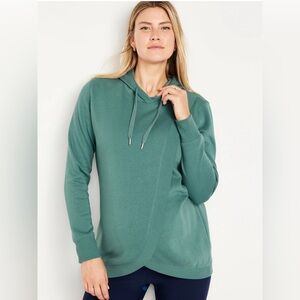 Old Navy Teal Maternity Cross-Front Nursing Pullover Hoodie
